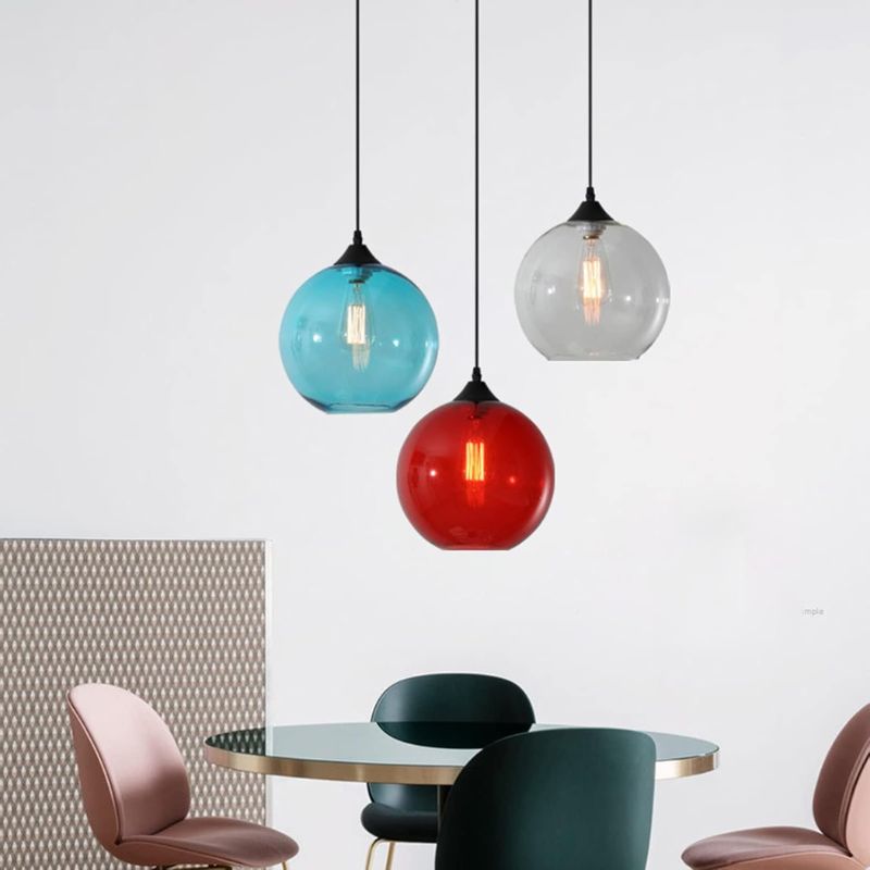 Suspension boule en verre colorée Loft
