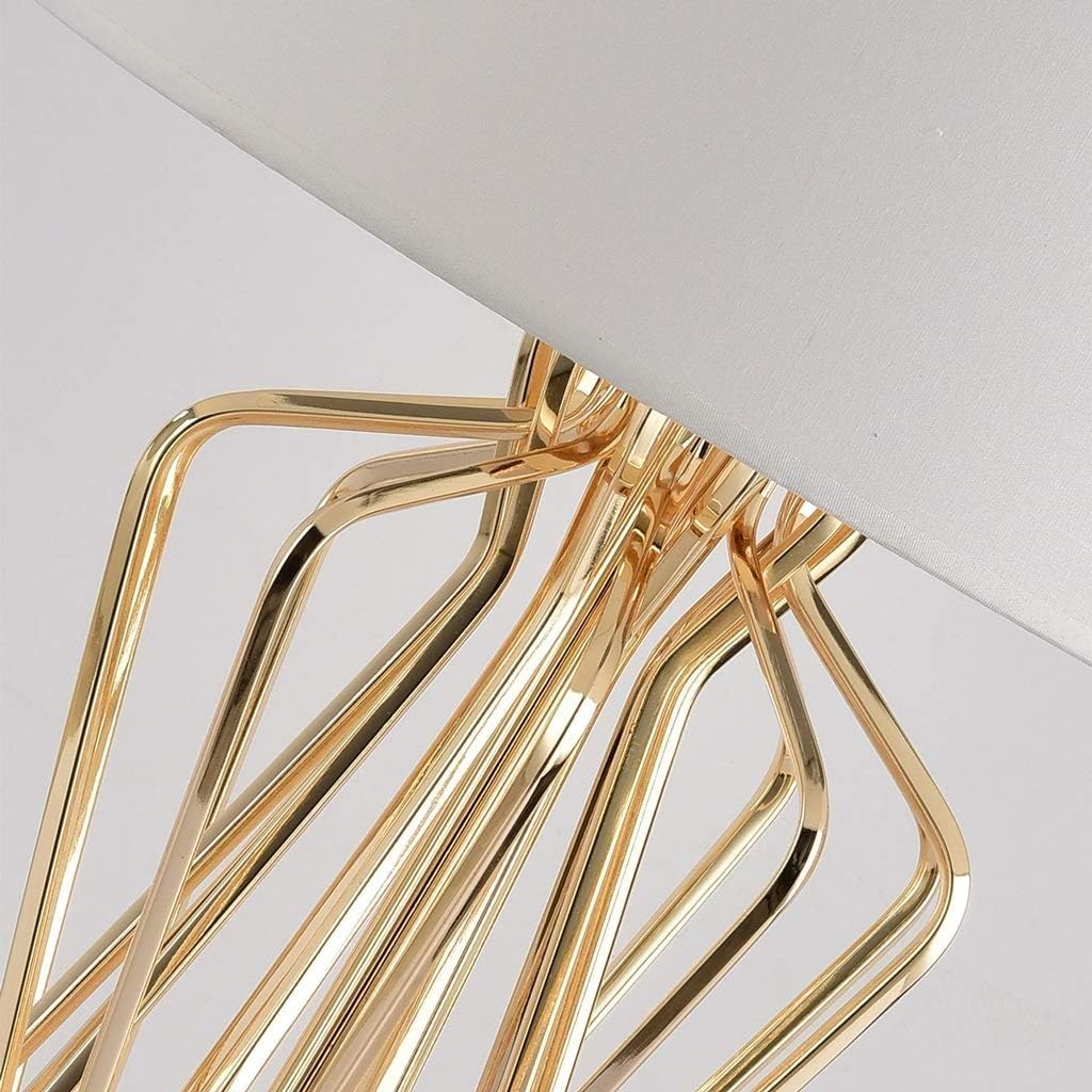 Gold Floor Table Lamp with Fabric Shade