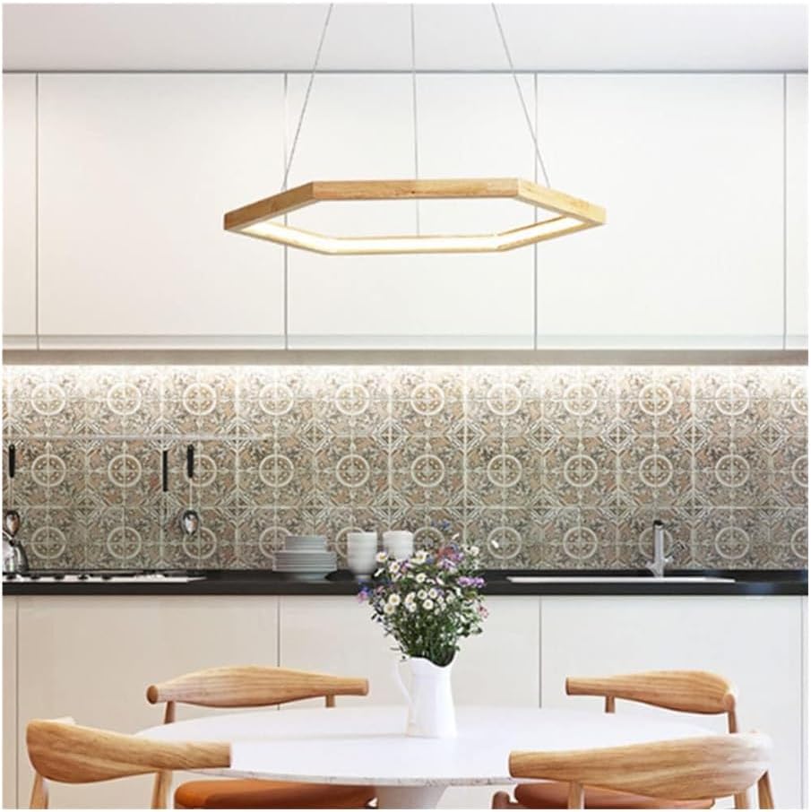 Hexagonal Wood LED Pendant Light