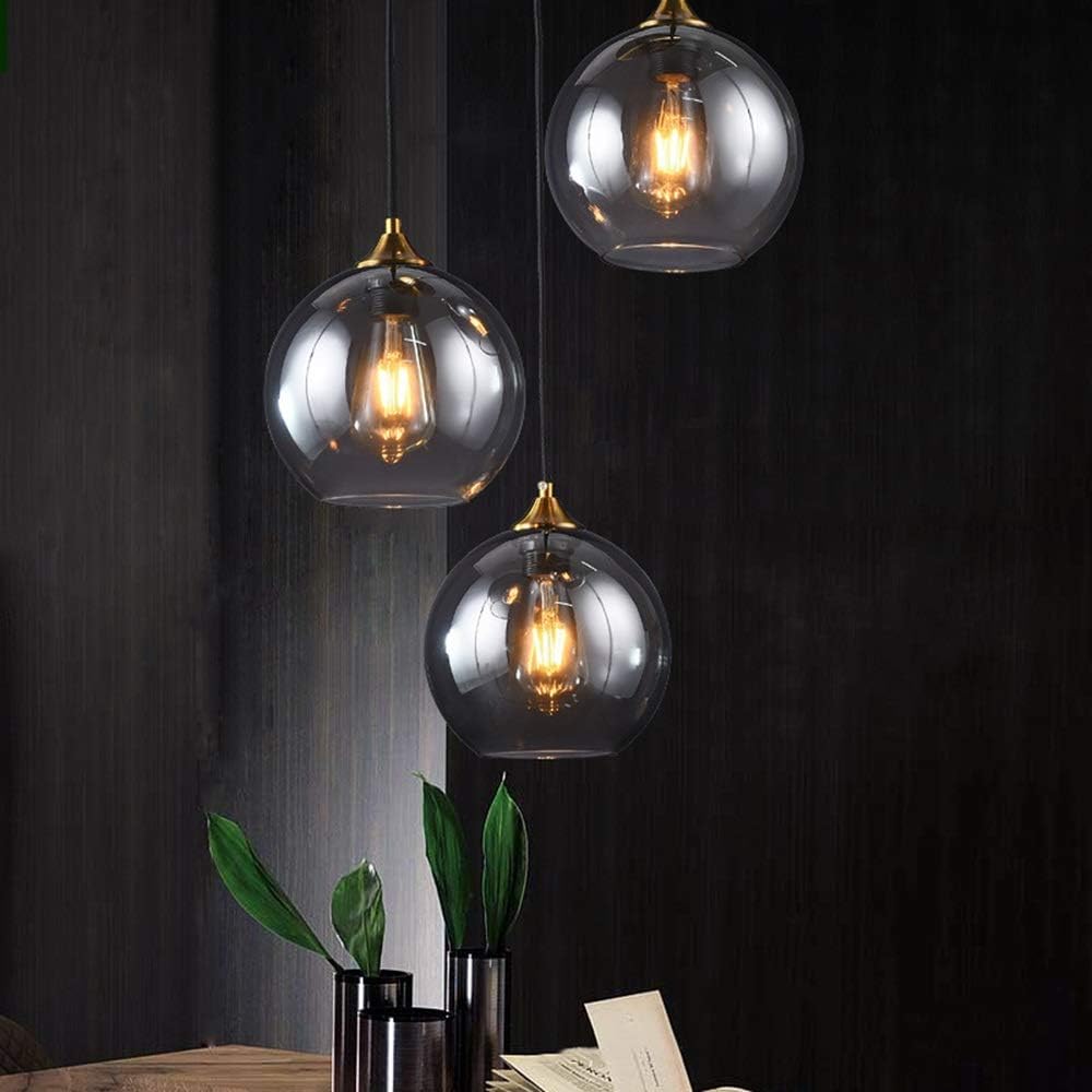 Suspension boule en verre coloré ou fumé