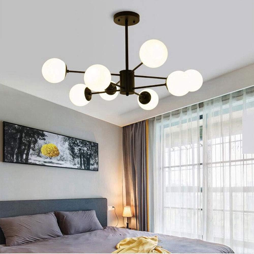 Black Multi-Branch Vintage Glass Chandelier