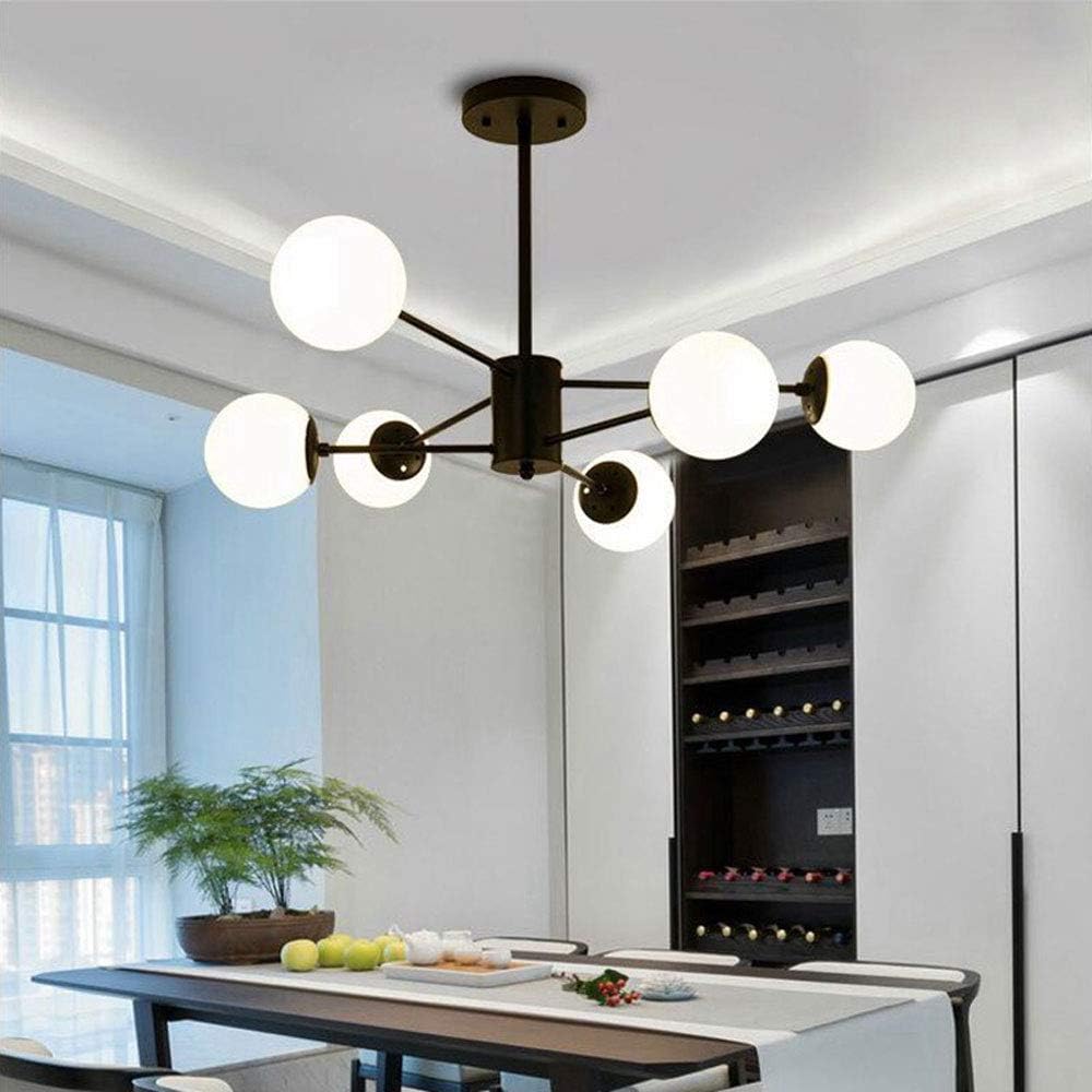 Black Multi-Branch Vintage Glass Chandelier