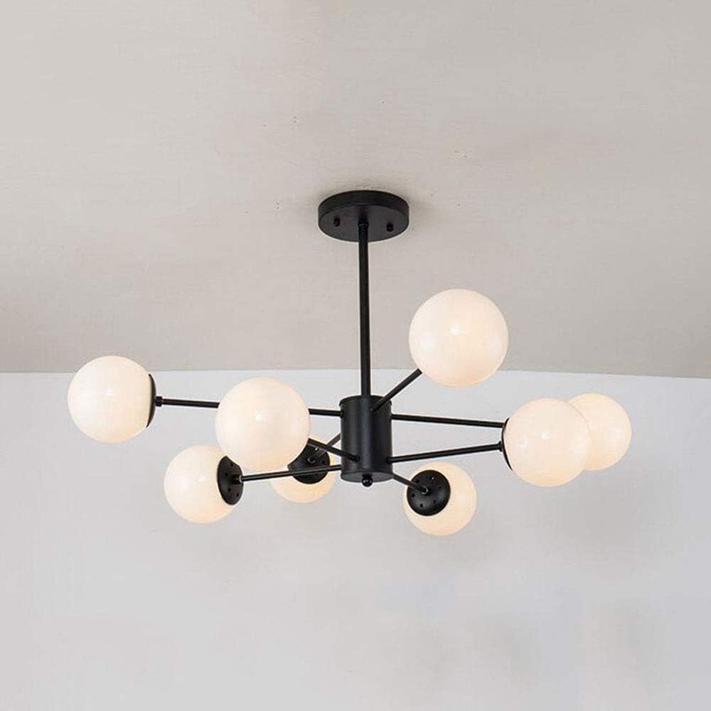 Black Multi-Branch Vintage Glass Chandelier