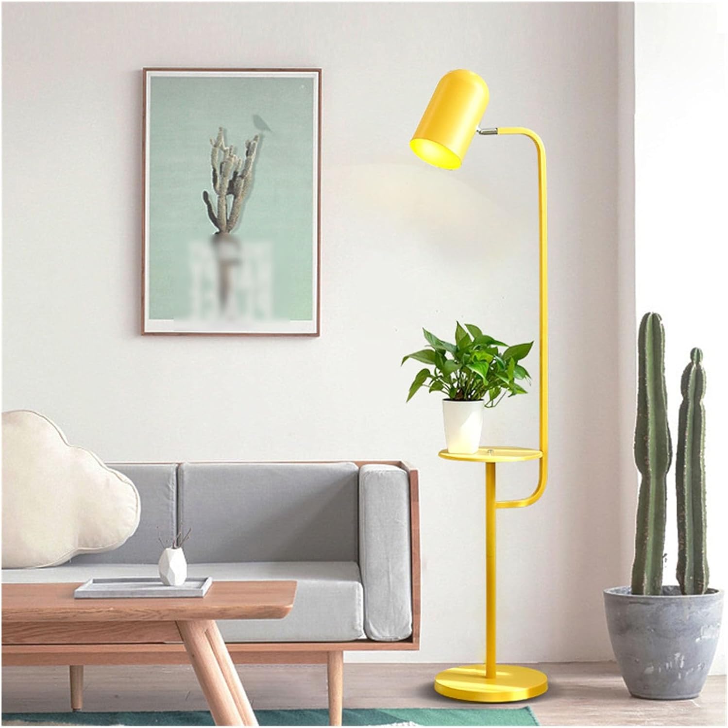 Modern LED Floor Lamp with Colorful Table