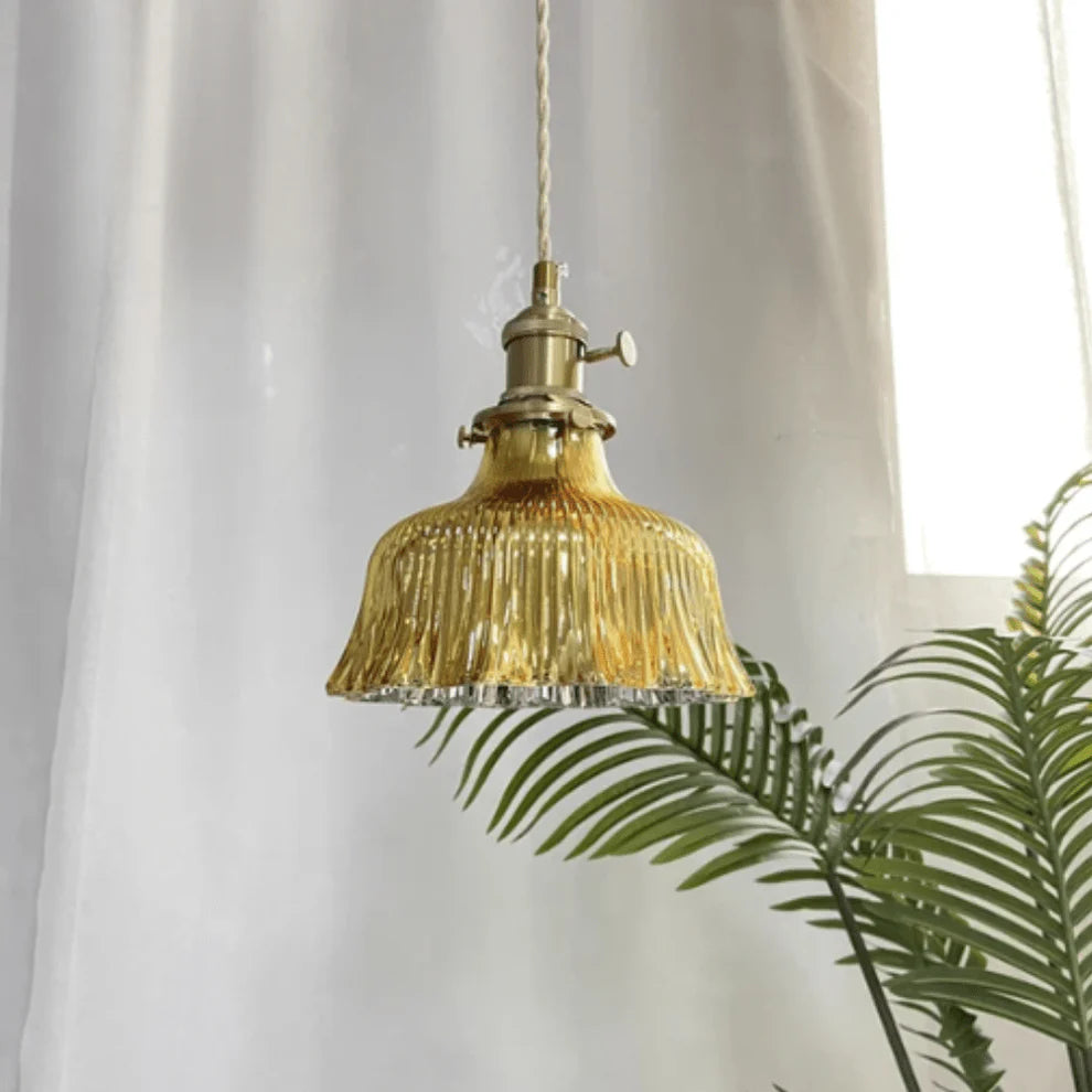 Scandinavian Green Glass Pendant Light
