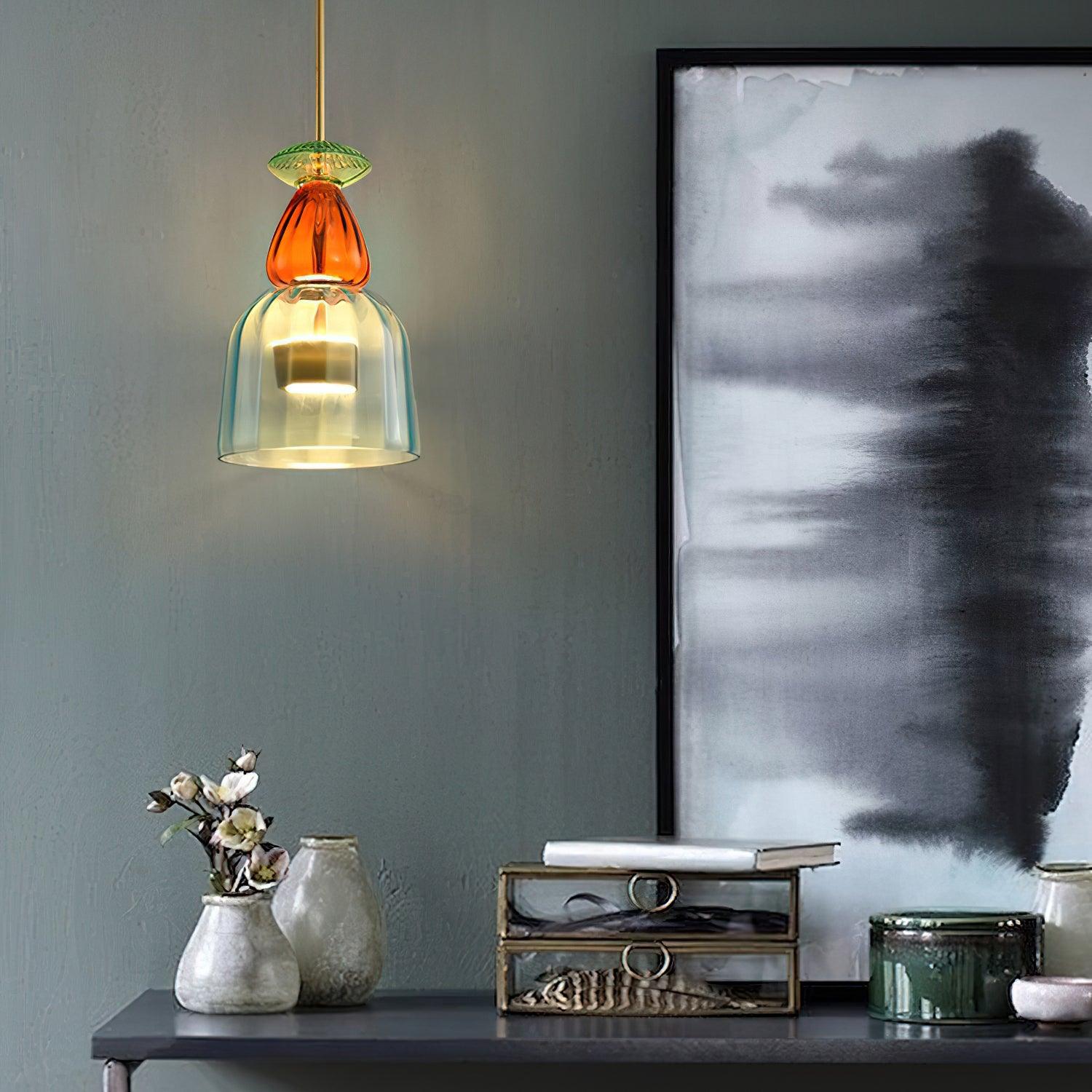 Colorful Glass LED Pendant Light