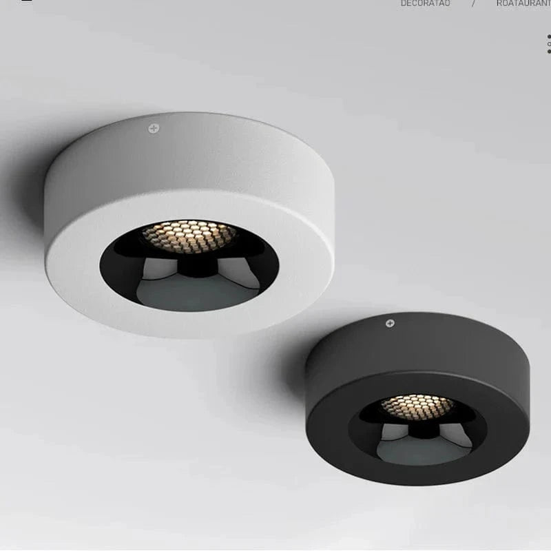 9W COB LED Surface-Mounted Downlight - White Ceiling Spot Light Black Norenza