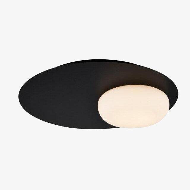 Modern LED Ceiling Light with Black Metal Disc - Loft Style