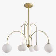 Gold Branch LED Chandelier with Glass Balls