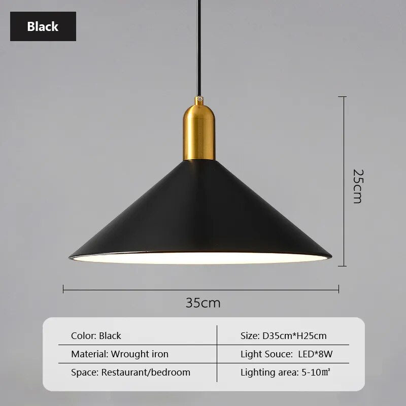 Modern Hanging Lamp with Iron Shade for Café and Bar Décor