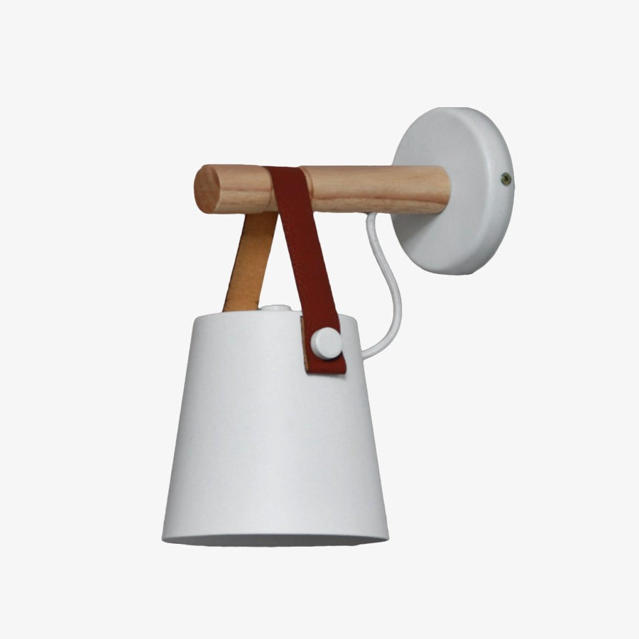 Wooden LED Wall Sconce with Hanging Shade