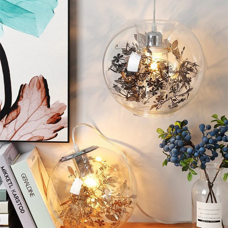 Kevin Reilly Gold Flower Glass LED Pendant Light