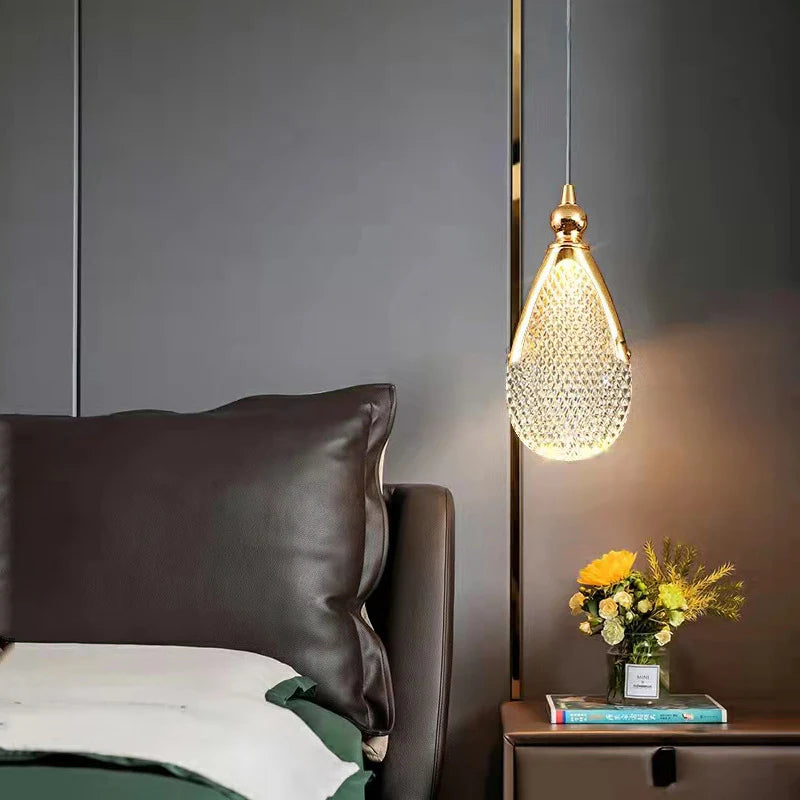 Plafond LED en cristal nordique lustre salon chambre chevet suspension lumières décor à la maison éclairage lampe suspendue pour plafond