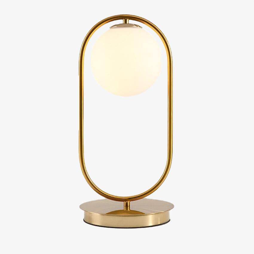 Modern Gold Metal Table Lamp with Glass Sphere