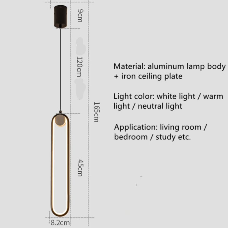 Modern LED Ring Pendant Light in Black or Gold