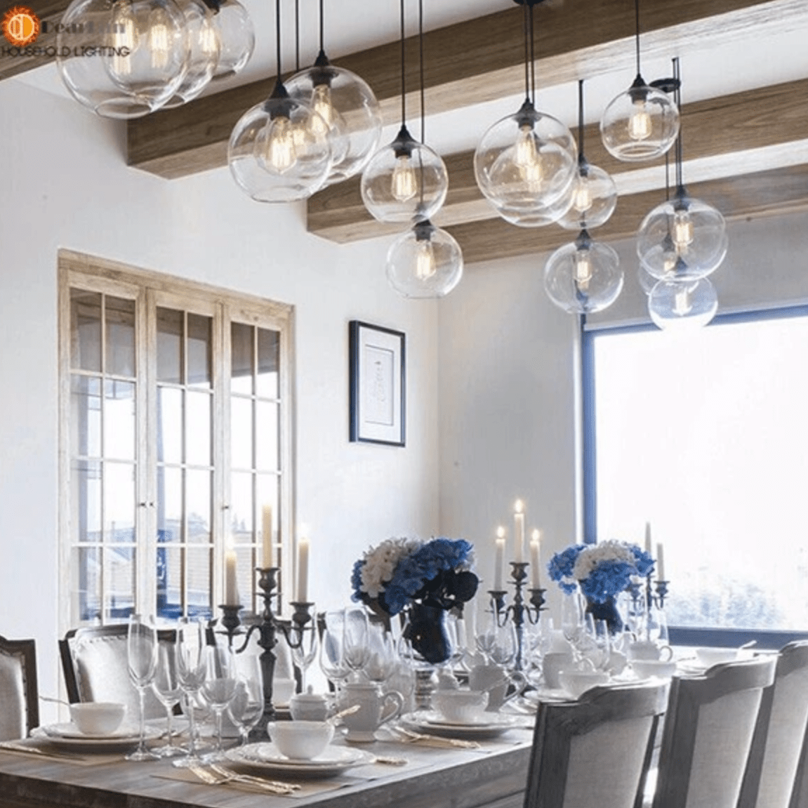 Modern Clear Glass Globe Pendant Light