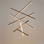 Solana LED Chandelier with Illuminated Metal Strips