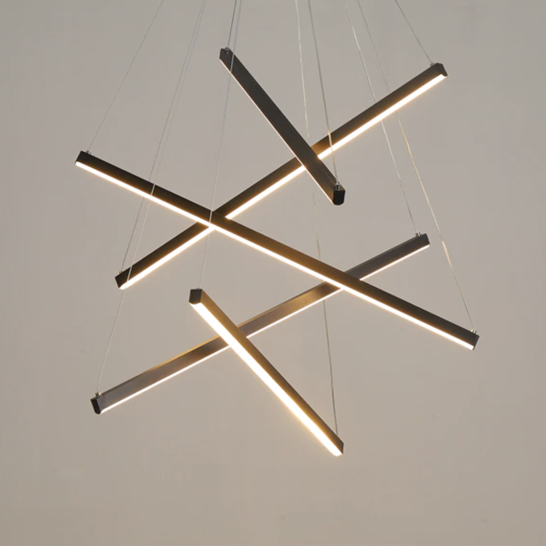 Solana LED Chandelier with Illuminated Metal Strips