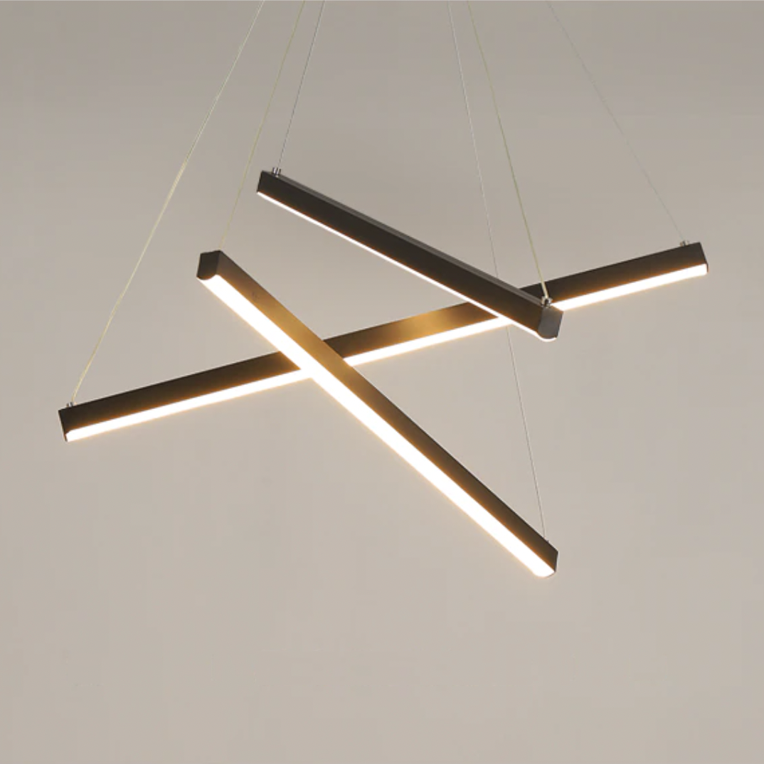 Solana LED Chandelier with Illuminated Metal Strips