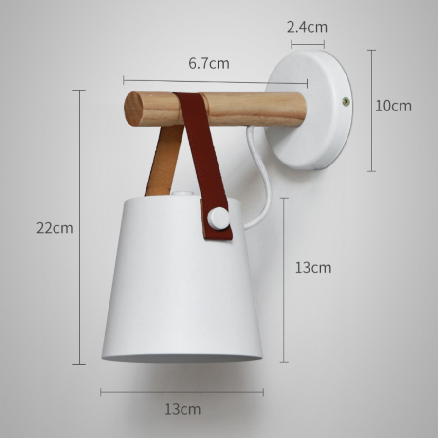 Wooden LED Wall Sconce with Hanging Shade
