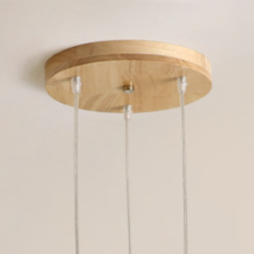 Scandinavian Pendant Light with Cone Shade and Wood Accent