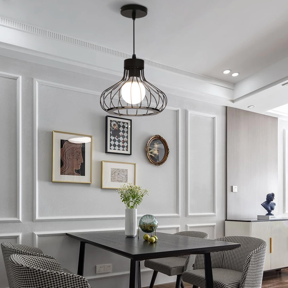 Industrial Cage Pendant Light Fixture