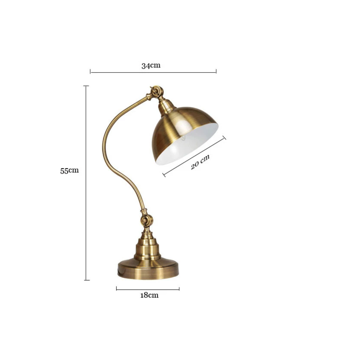 Rustic Gold Punk LED Desk or Nightstand Lamp