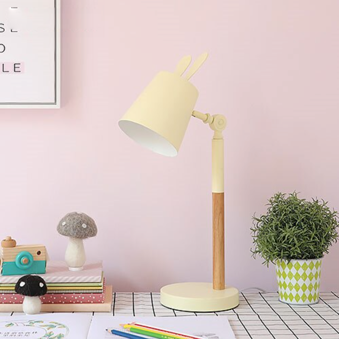 Colorful Rabbit Ears Desk or Nightstand Lamp