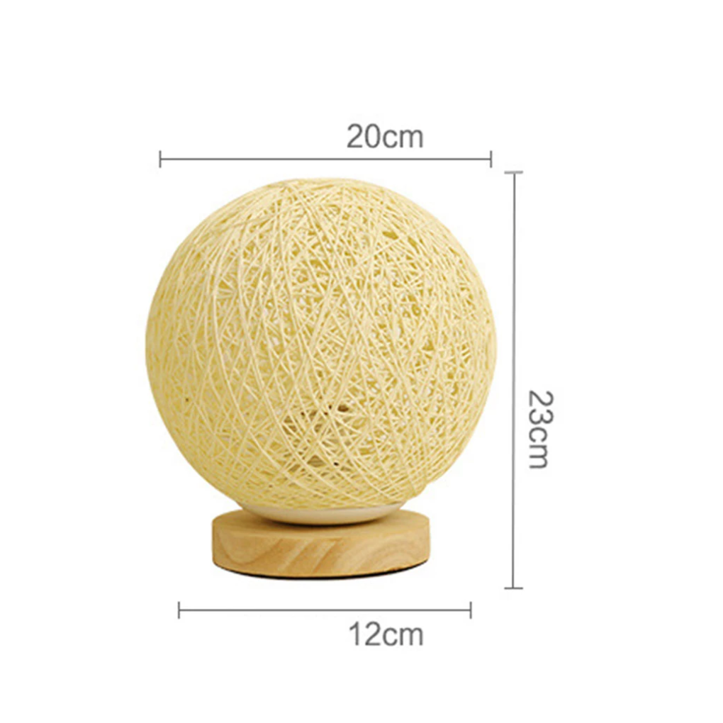 Wooden Ball Nightstand Lamp