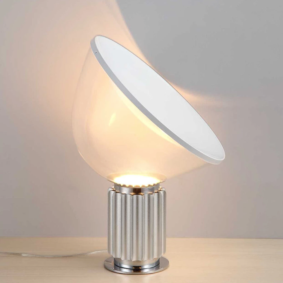 Modern LED Desk Lamp with Industrial Base and Round Shade