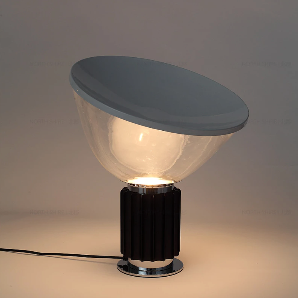 Modern LED Desk Lamp with Industrial Base and Round Shade
