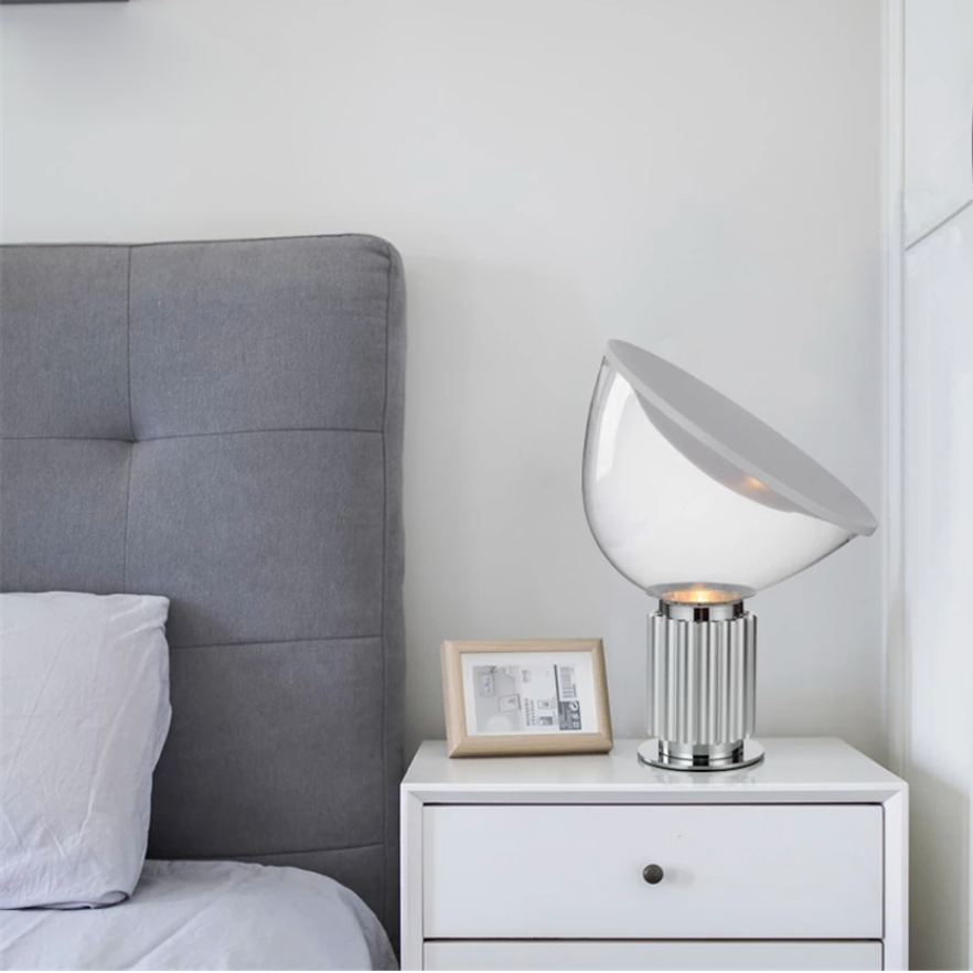 Modern LED Desk Lamp with Industrial Base and Round Shade