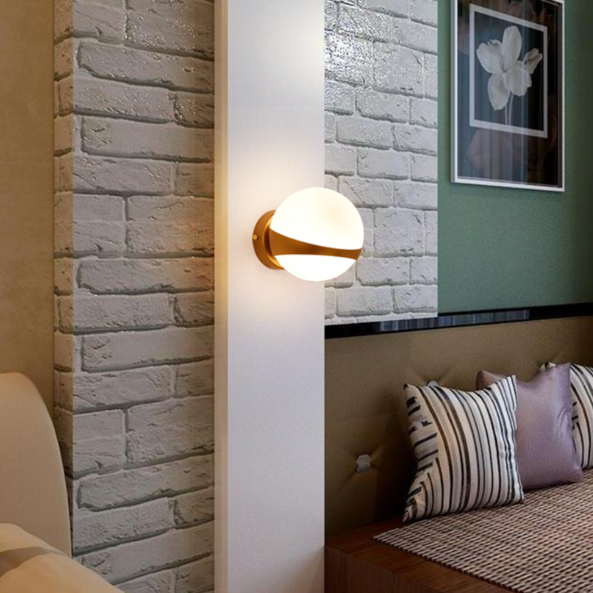 Gold Wall Sconce with Ball Accent