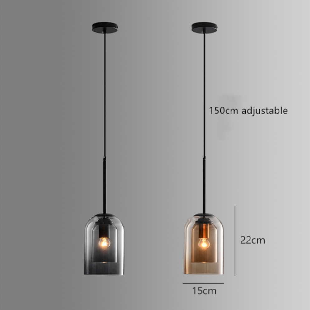 Double Curved Smoke Glass Suspension Design Tube