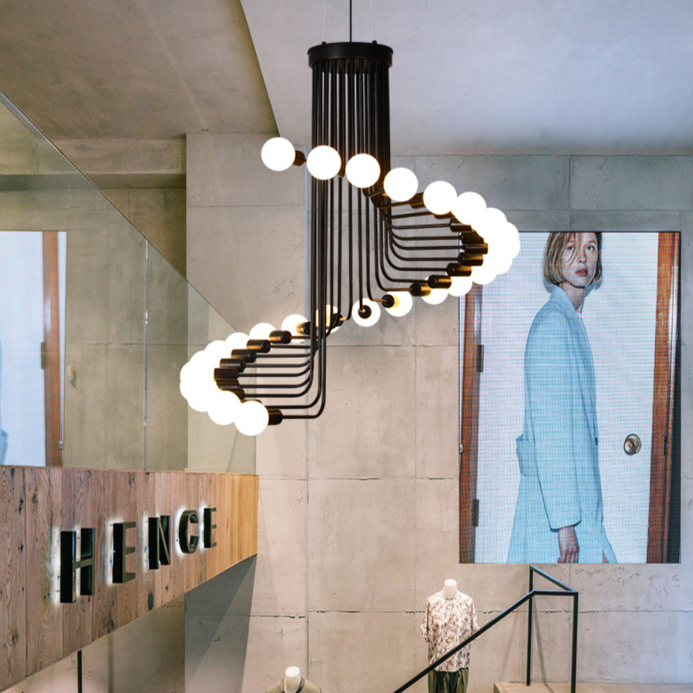Black Stair-Step Multi-Branch Chandelier