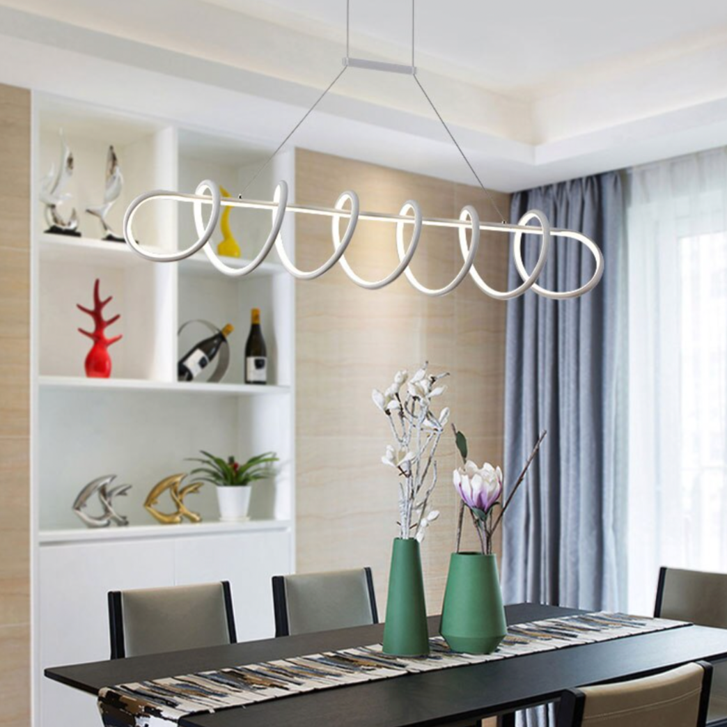 Spiral Pendant LED Chandelier in Acrylic Design