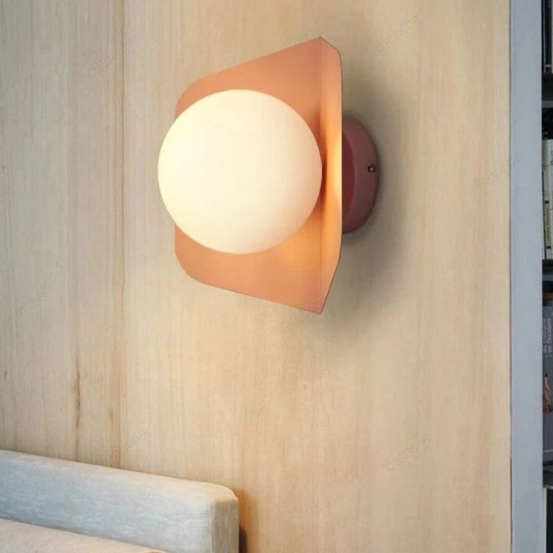 Modern Minimalist White Globe LED Wall Sconce
