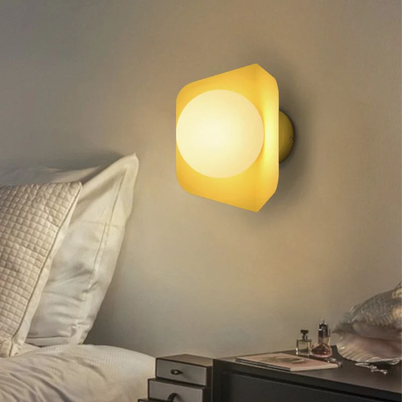 Modern Minimalist White Globe LED Wall Sconce