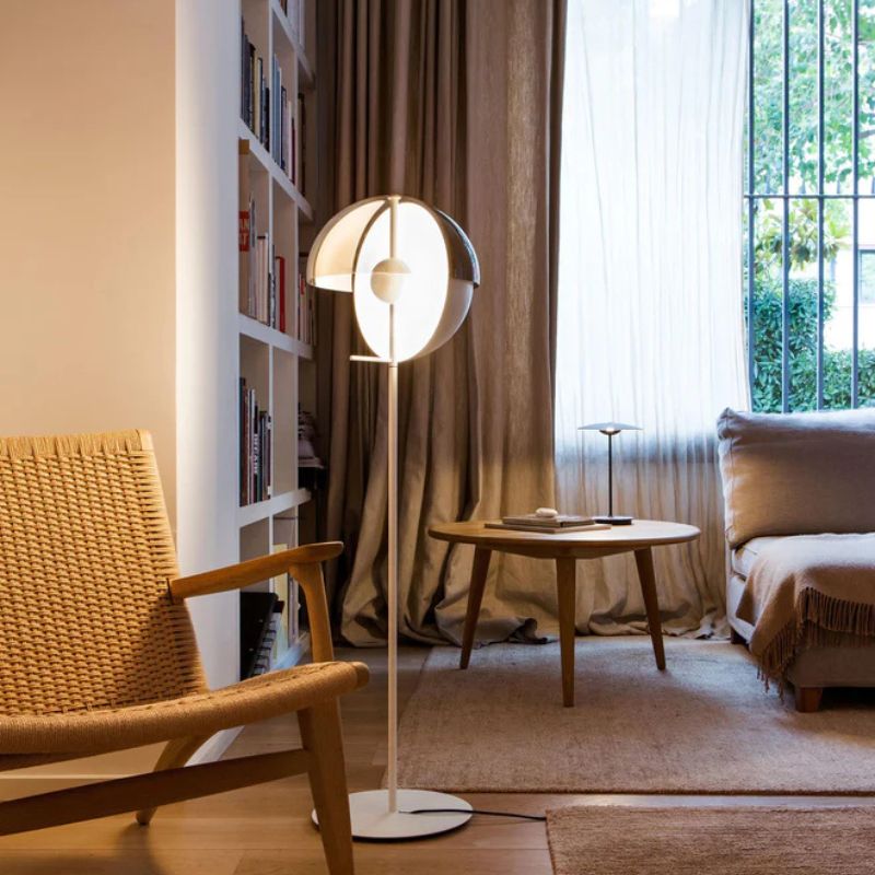Modern LED Floor Lamp with Changeable Globe Design