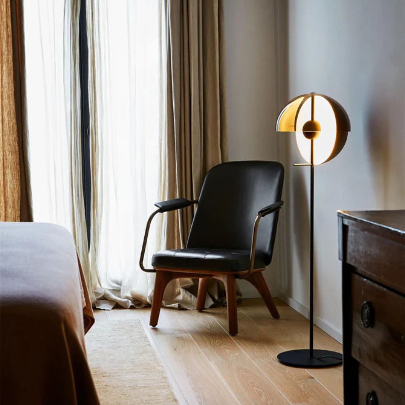 Modern LED Floor Lamp with Changeable Globe Design