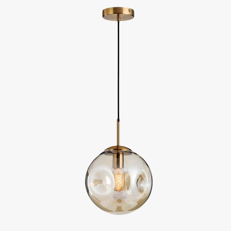 Suspension design à LED boule déformée en verre Head