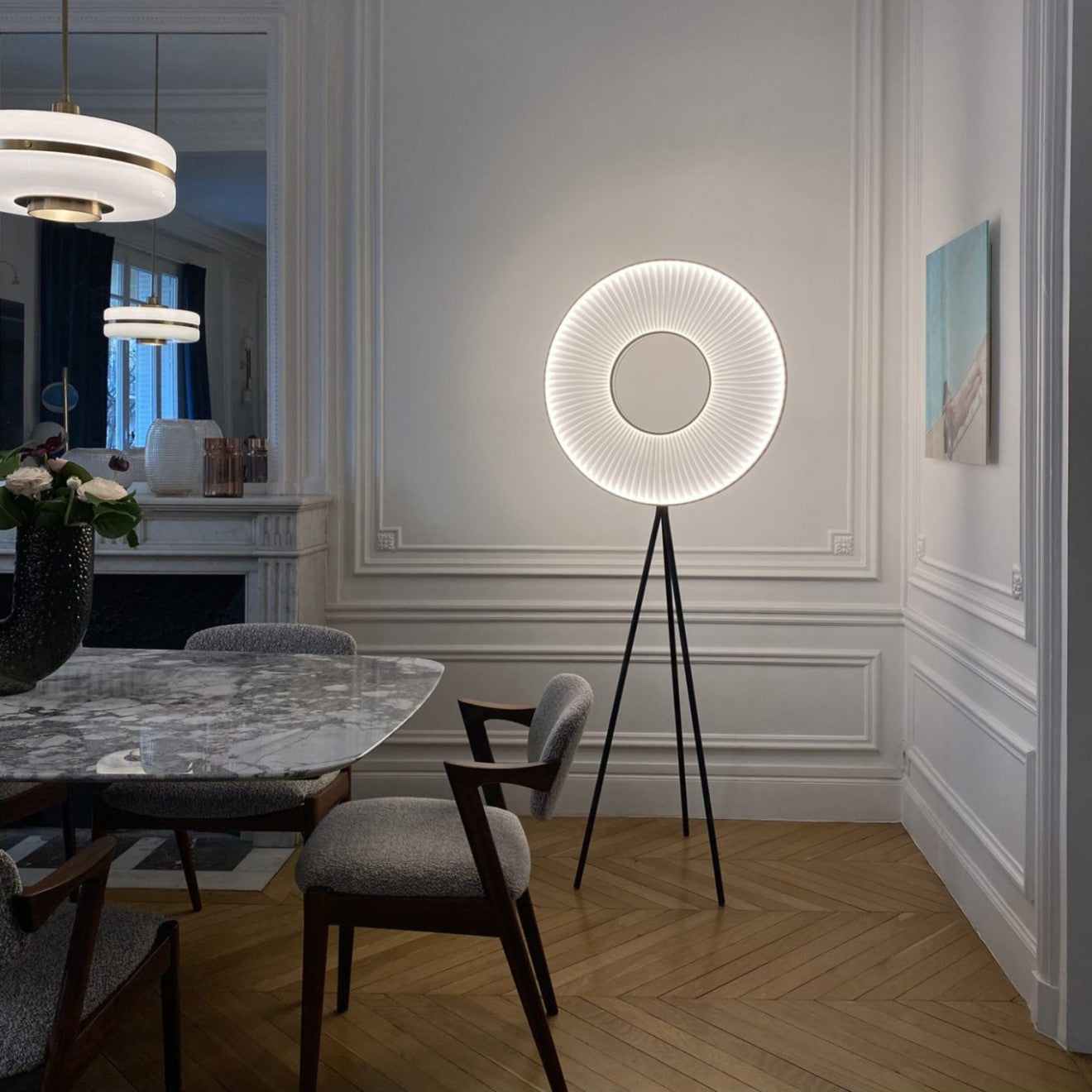 Creative Nordic Floor Lamp with Pleated Fabric