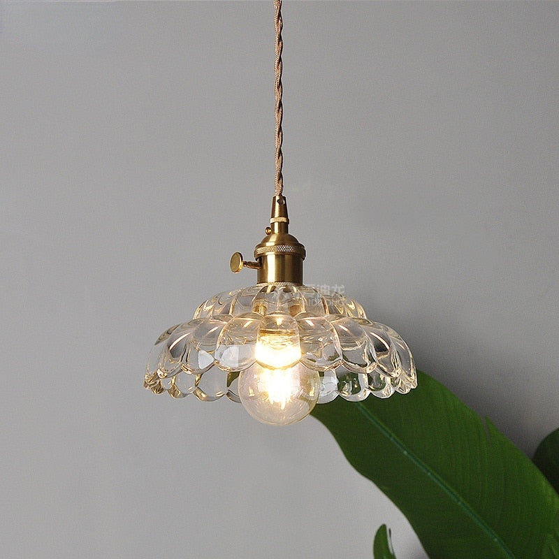 Retro Lodge Glass Shade Pendant Light