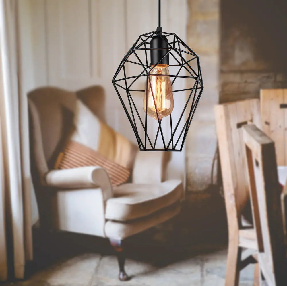 Modern Vintage Birdcage Diamond Pendant Light