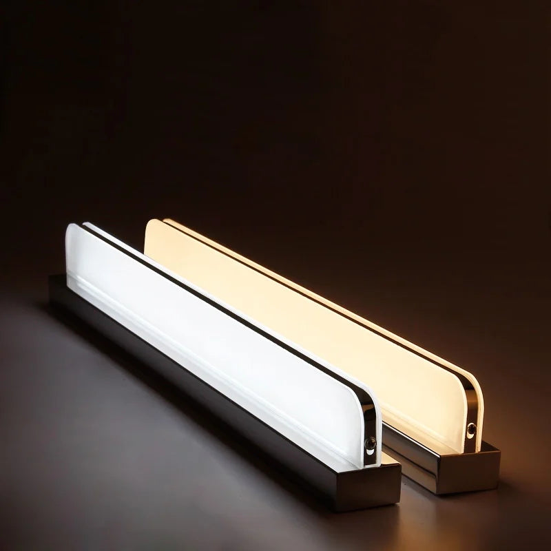 Modern LED Bathroom Mirror Light - Stainless Steel Sconces 42/62/72/120cm AC85-265V Black & White
