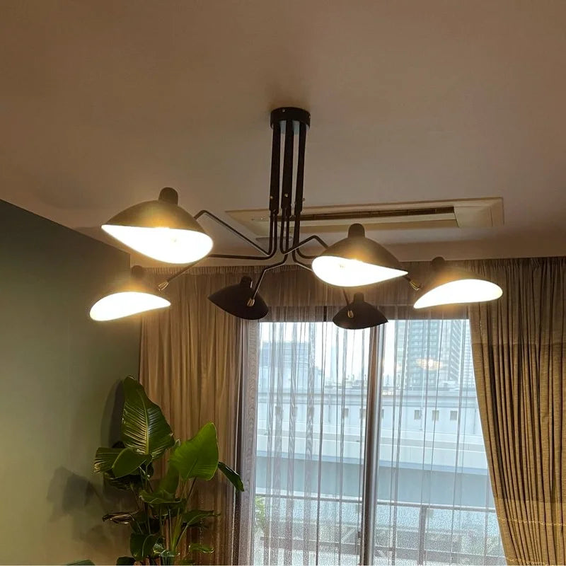 Vintage Industrial Nordic Iron Spider LED Chandelier