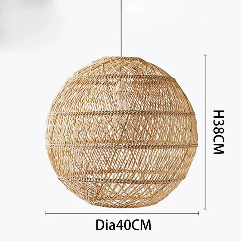 Vintage Rattan Hanging Light Fixture