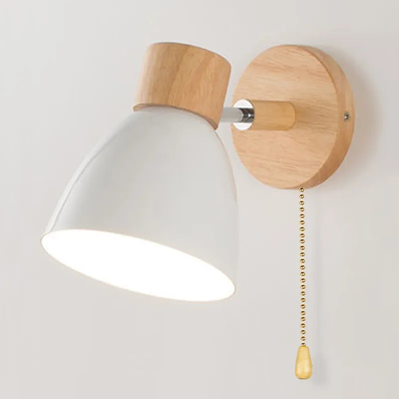 Nordic Wooden Wall Sconce with Switch