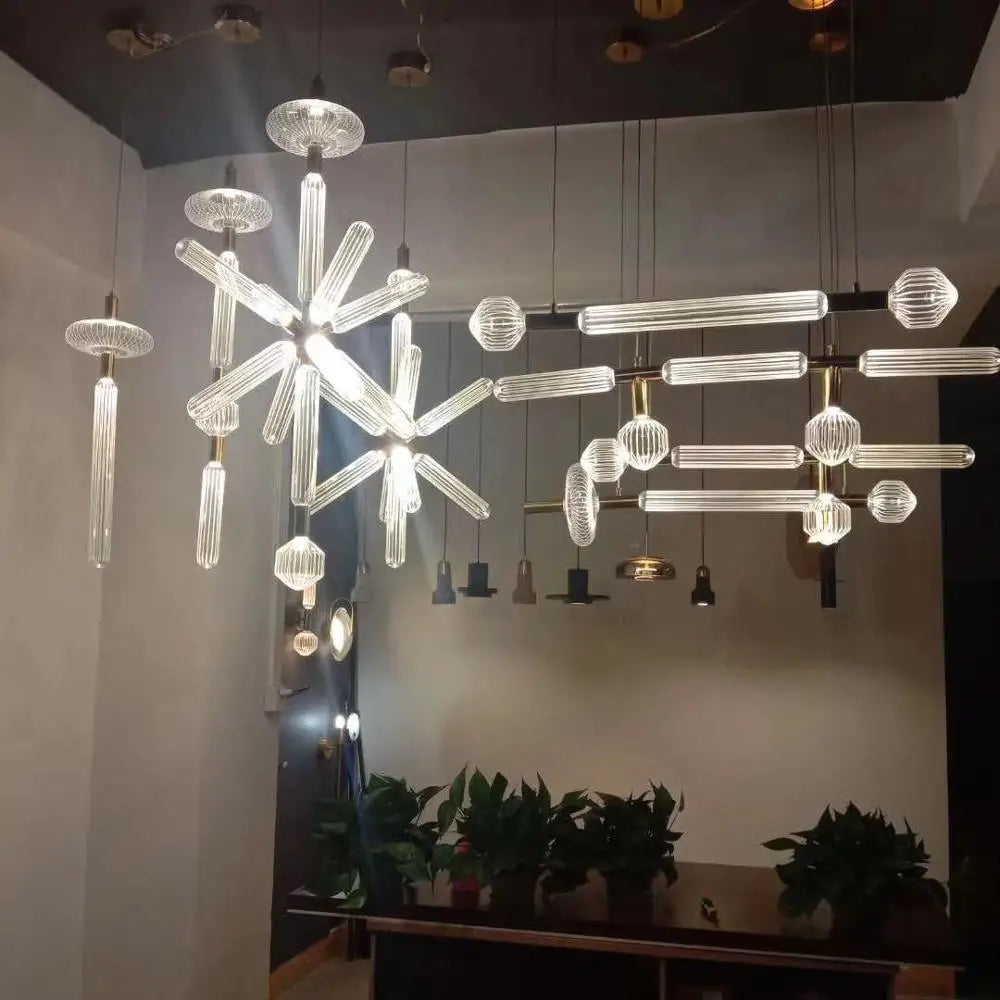 Modern Clear Glass Pendant Light for Commercial and Private Spaces