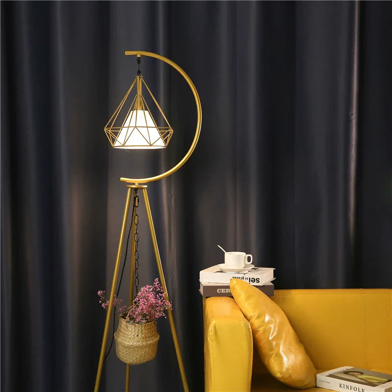 Elegant Nordic Design Modern LED Floor Lamp in Wrought Iron